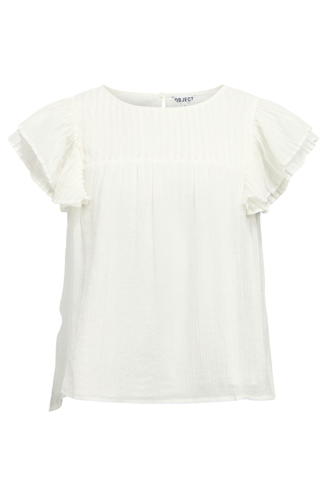 OBJANN S/L RE FRILL TOP 139 23046864 WHITE